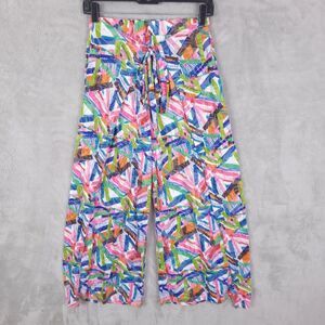 Shana Wrap Pants Womens Size XS Vibrant Front Tie Wide Leg Art Abstract Loose